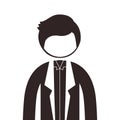 Silhouette half body man with jacket