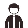 Silhouette half body man with shirt and tie