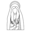 Silhouette half body saint virgin mary praying