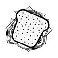 silhouette ham and vegetable sandwich icon