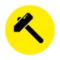 silhouette hammer icon tool in pixel style