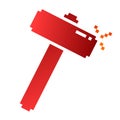 silhouette hammer icon tool in pixel style