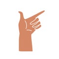 Silhouette of a hand with an index finger and thumb, gesture, isolated vector.