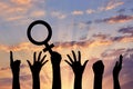 Silhouette of hand movements feminists Royalty Free Stock Photo