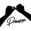 Silhouette of hand Promise  Flat design style vector Royalty Free Stock Photo