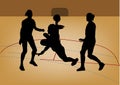 Silhouette of handball player