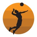 silhouette of a handball player. Vector illustration decorative design Royalty Free Stock Photo