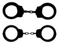 Set of Handcuff silhouette vector art Royalty Free Stock Photo