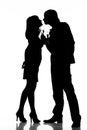 Silhouette of a happy couple