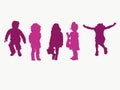 A group of Kids Silhouette vector illustration