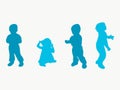 A group of Kids Silhouette vector illustration