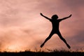 Silhouette of happy women playing Royalty Free Stock Photo