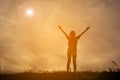 Silhouette of happy women playing Royalty Free Stock Photo