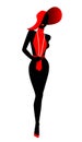 Silhouette of the harmonous woman Royalty Free Stock Photo