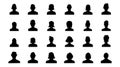 Silhouette head, avatar face, person icon people. Male and female profile. Vector illustration set