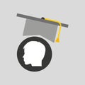 Silhouette head boy student hat graduation Royalty Free Stock Photo