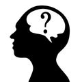 Silhouette of the head and brain Royalty Free Stock Photo