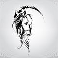 Silhouette of the head horse. vector illustration