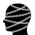 Silhouette Head Isolated with Chains