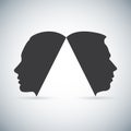 Silhouette head man and woman psychology relationship08