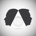 Silhouette head man and woman psychology relationship10
