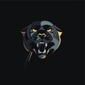 Silhouette of the head of a panther. vector illustration