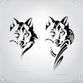 Silhouette of head of wolf. vector illustration Royalty Free Stock Photo
