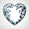 Silhouette of the heart with lilies of the valley.