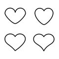 Silhouette Heart. Love icons.