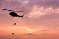 Silhouette of helicopter