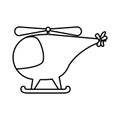 Silhouette helicopter toy flat icon