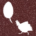 Silhouette of hen in generated coffee texture