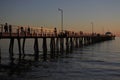 Silhouette of Henley Beach pier at dusk in Adelaide South Australia Royalty Free Stock Photo