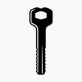 Silhouette of a hexagonal key with serrated shaft Royalty Free Stock Photo