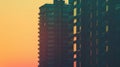 A silhouette of a highrise building against a pastelcolored sky its intricate details highlighted by the soft shadows of