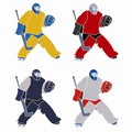 Silhouette of a hockey goalie - vector drawing Royalty Free Stock Photo