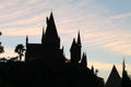 Silhouette Hogwarts castle universal studios