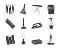 Silhouette Home objects and tools icons Royalty Free Stock Photo