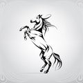 Silhouette of a horse on racks. vector illustration