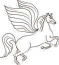 Silhouette of a horse with wings - Pegasus Royalty Free Stock Photo