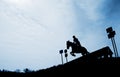 Silhouette of a horseman Royalty Free Stock Photo