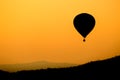 Hot air balloon in evening Royalty Free Stock Photo