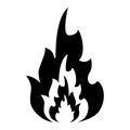 Silhouette hot flame spurts fire design Royalty Free Stock Photo