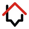 Silhouette of house, conceptual vector icon