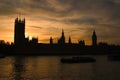 Silhouette of the houses of parliament Royalty Free Stock Photo