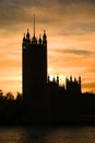 Silhouette of the houses of parliament Royalty Free Stock Photo