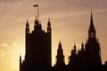 Silhouette of Houses of Parliament, London Royalty Free Stock Photo