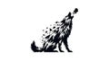Silhouette of a howling wolf with a geometric design. The imag Royalty Free Stock Photo