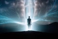 Silhouette of human astral body concept image for near death experience, spirituality, and meditation - AI Generated