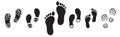 Silhouette of human footprints. Baby footsteps icon. Footwear marks